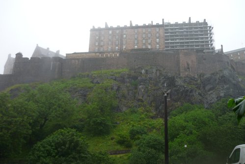 Edinburgh Castle in the rain