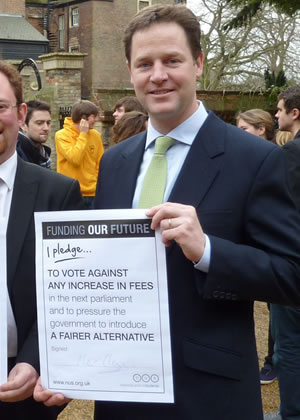 Nick Clegg tuition fees 2010