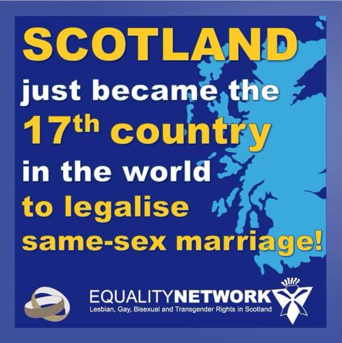 Scotland: the 17th Country in the world to lift the ban on same-sex marriage