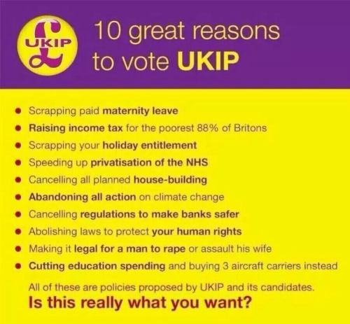10 Good Reasons to Vote for UKIP