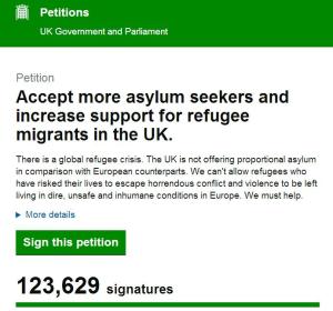 Petition the UK government to accept more refugees