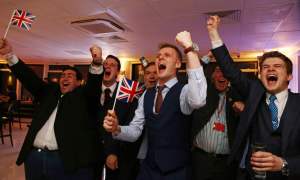 Leave.EU supporters cheer the EU referendum result